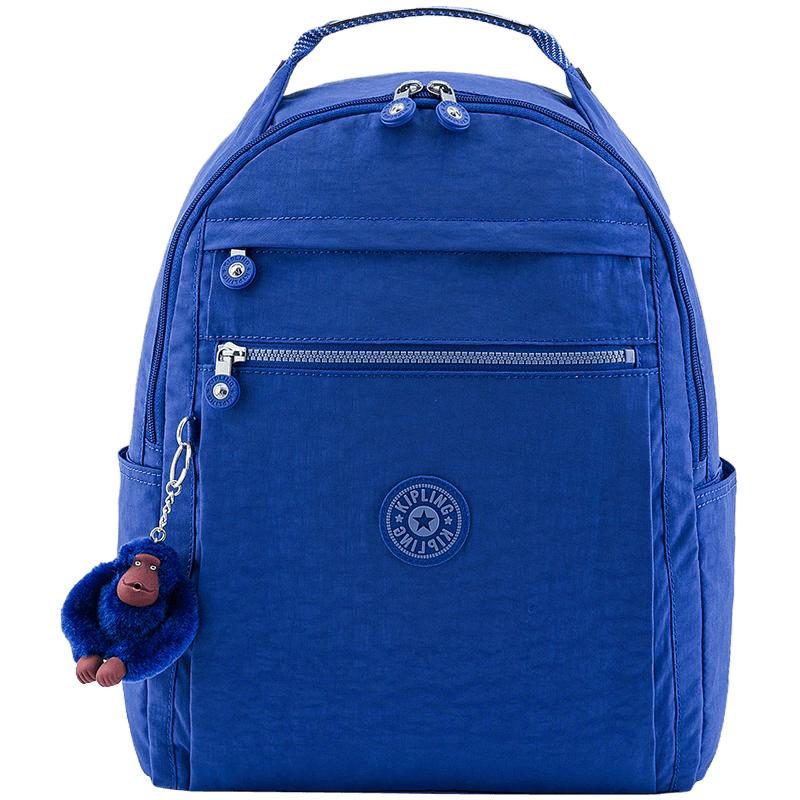 KIPLING轻便帆布双肩包时尚百搭书包MICAH宝蓝色WB