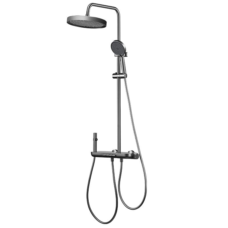 华帝（VATTI）淋浴花洒套装卫浴花洒全套枪铜主体灰琴键四功能增压花洒喷头顶喷