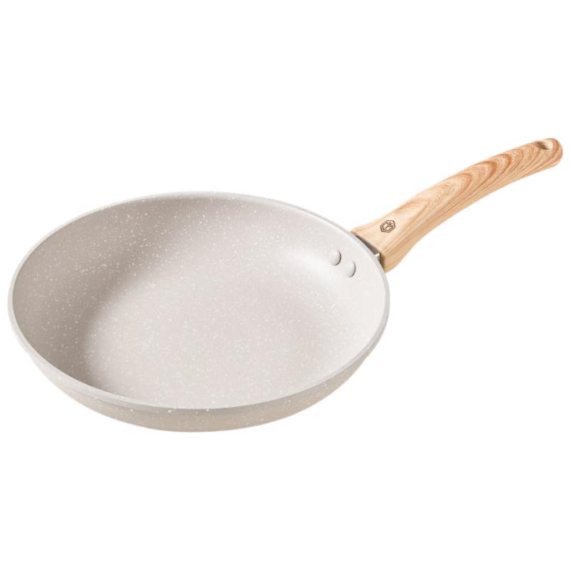京东京造 平底锅 煎蛋锅麦饭石色不粘煎炒菜多用锅电磁炉燃气灶通用28cm 麦饭石色不粘平底锅 28cm