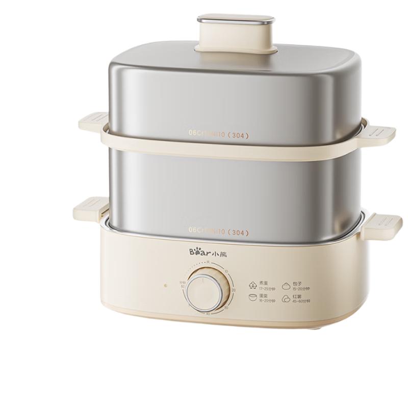 小熊（Bear）煮蛋器 蒸蛋器 家用双层不锈钢煮蛋 可定时高温自动断电多功能一体早餐机 ZDQ-K12L3