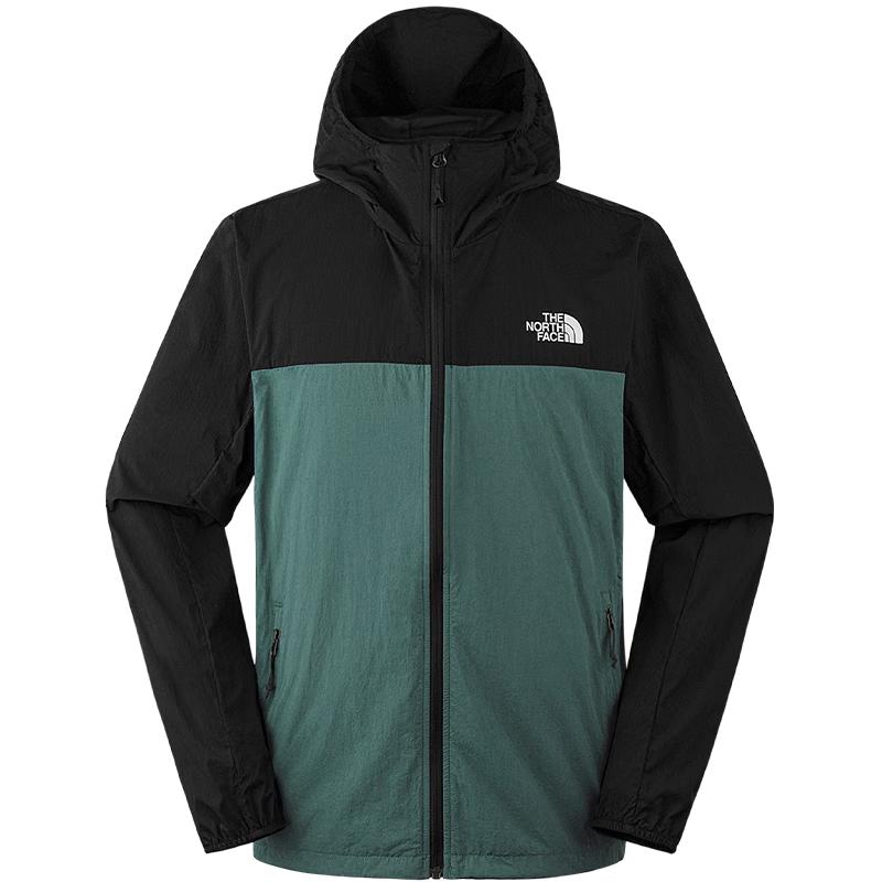 The North Face北面防晒衣男户外防风夹克87VY 绿色/LFW L