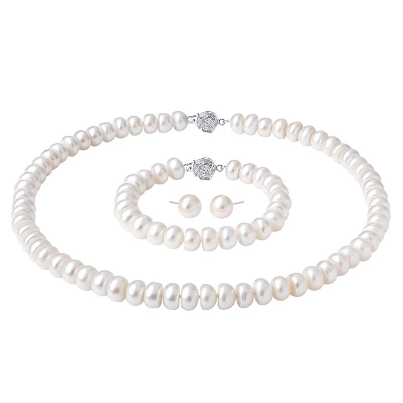 珍珠皇后 8.5-9.5mm珍珠项链手链耳饰套装礼盒款