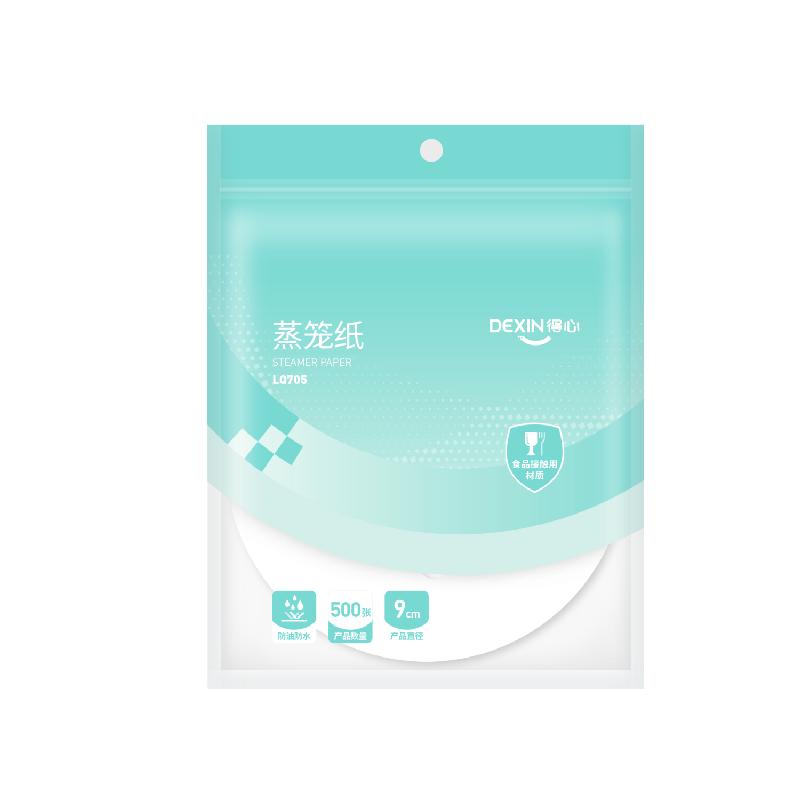 得力（deli）得心圆形蒸笼纸9cm *500张 一次性不粘蒸笼纸蒸馒头包子垫纸 LQ705
