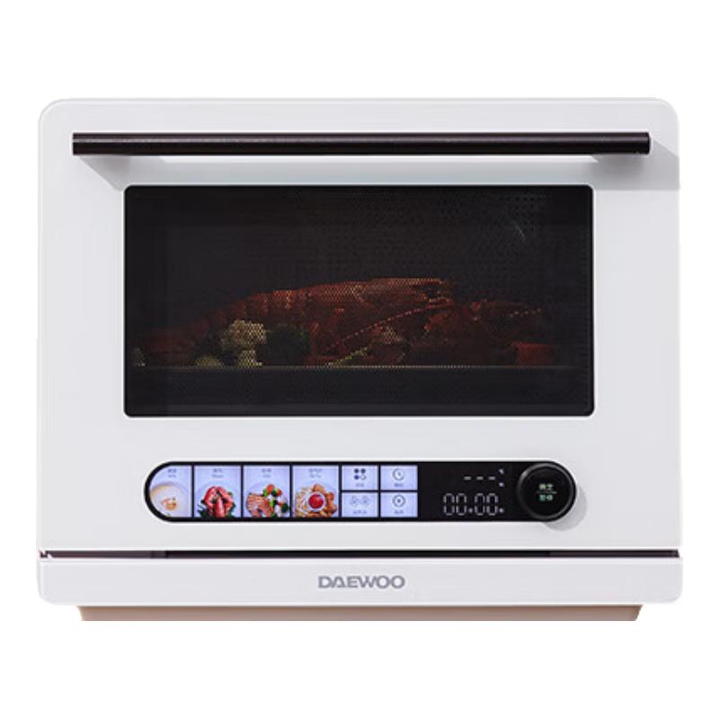 大宇（DAEWOO）微蒸烤炸炖一体机 家用微波炉 双热风水波炉 蒸烤炸炖四合一台式蒸箱烤箱26L 一级能效 WZK06