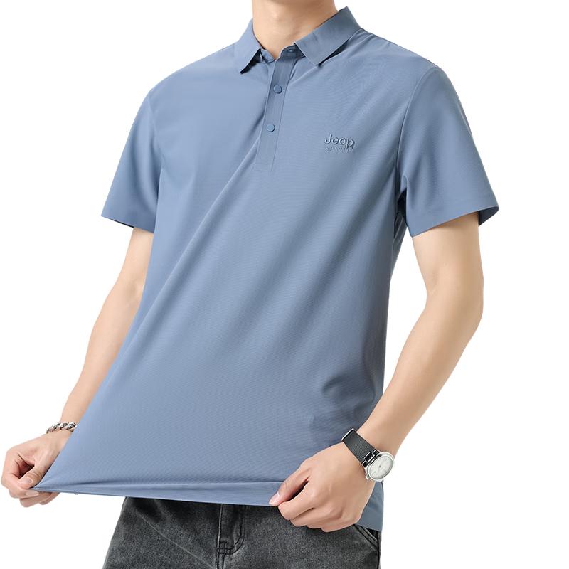 JEEP SPIRIT吉普polo衫男短袖高端速干冰丝休闲男士t恤夏季翻领男装