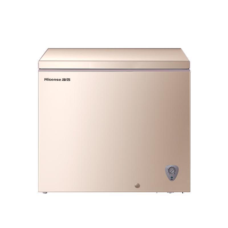海信（Hisense）海信200L减霜冰柜家用商用小型冷柜 冷藏冷冻转换 一级能效卧式冰箱贴BD/BC-200ZNUB 金色 200L 减霜一级节能