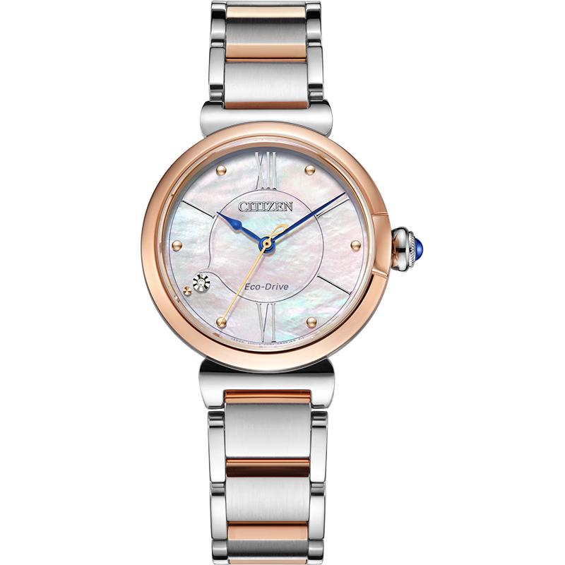 CITIZEN 西铁城 L花语风吟系列 30毫米光动能腕表 EM1074-82D