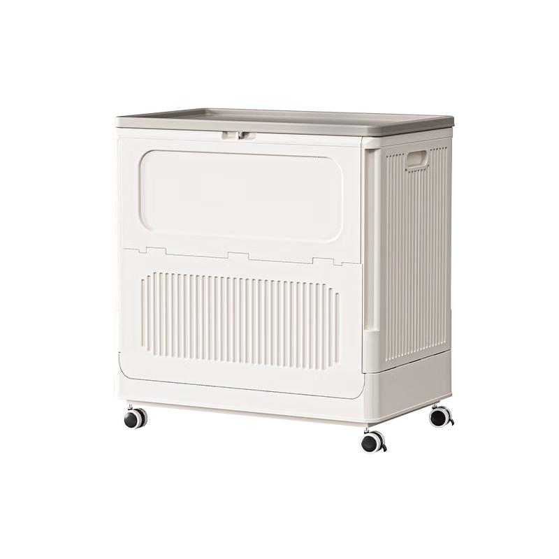 京东京造『巨能装』收纳箱可折叠翻盖带轮储物箱大容量64*67*40 cm 【玩具收纳】 123L超大容量 可折叠