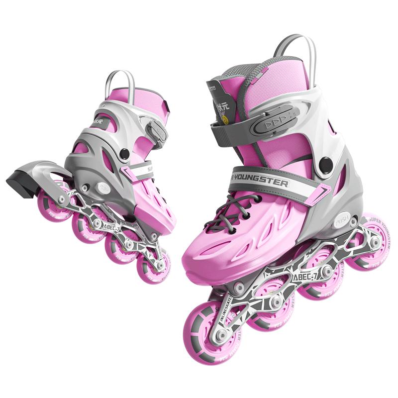 小状元轮滑鞋儿童溜冰鞋女童滑冰旱冰初学者6-12岁男童专业轮滑鞋