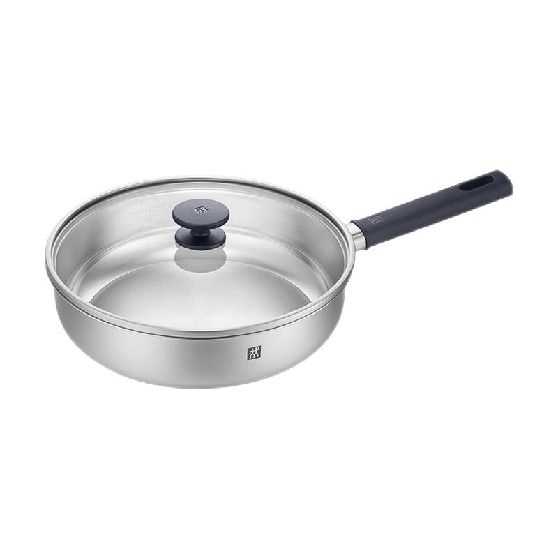 ZWILLING 双立人 Silver银光系列 深煎锅(26cm、不粘、无涂层、不锈钢)