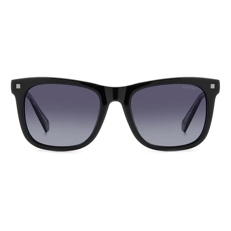 宝丽来（Polaroid）中性太阳镜黑框灰渐变偏光防眩光 acetate材质 Black 53