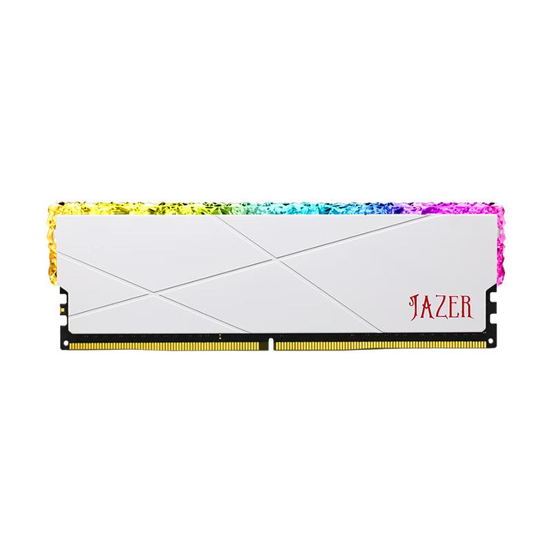 JAZER 棘蛇 优龙系列 DDR5 6400MHz RGB 台式机内存 灯条 白色 32GB 16GBx2