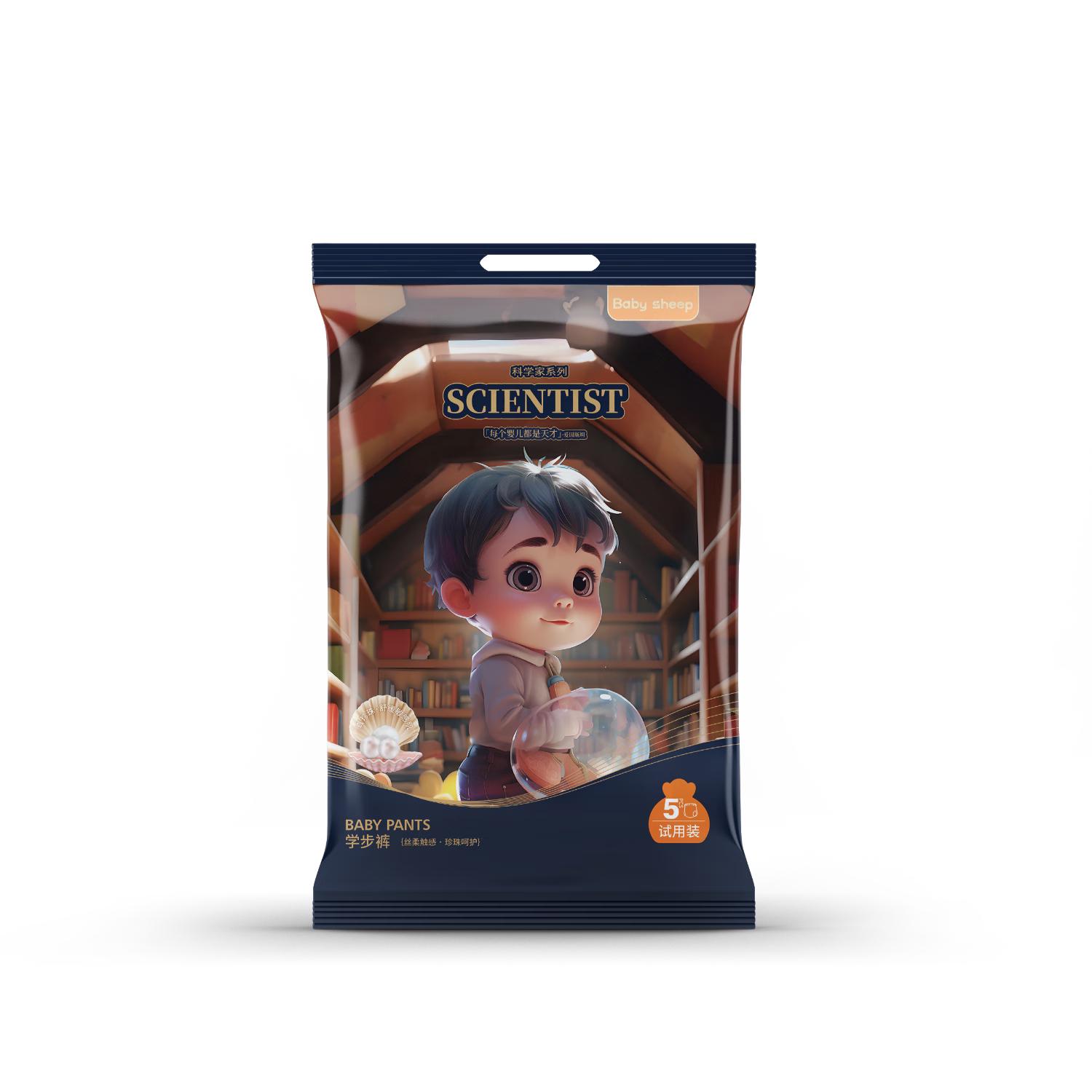 BABYSHEEP科学家系列 真珍珠拉拉裤XL码5片装 超薄透气尿不湿 XL码5片(18至22斤)
