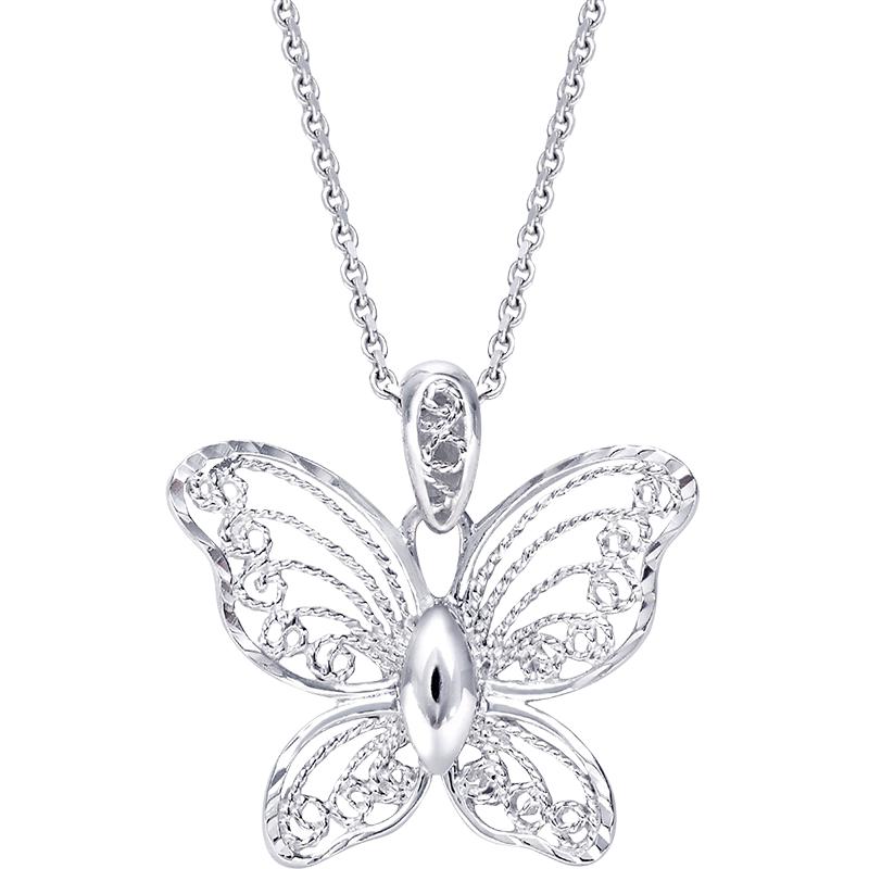 Chow Sang Sang 周生生 Lace「蕾丝」系列 85860P 蝴蝶Pt950铂金吊坠 1.5g