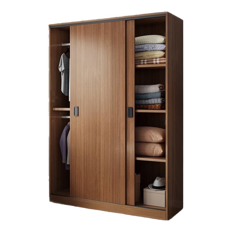 唐辑实木衣柜卧室现代简约家用推拉门储物大衣柜-配套边柜 主柜