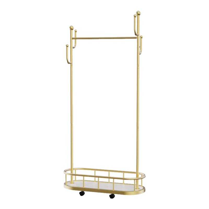 四万公里衣帽架可移动挂衣架仙人掌北欧风衣架落地置物架轻奢多功能晾衣架 轻奢金-80cm-4钩网篮万向轮