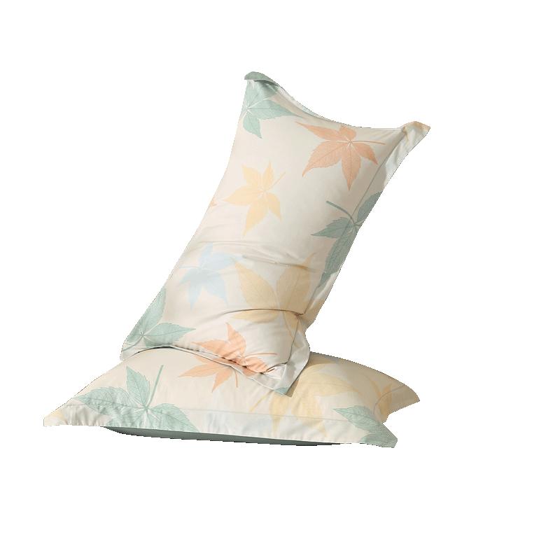  MERCURY/水星家纺 抗菌 纯棉枕套  繁花落枫全棉印花对枕套