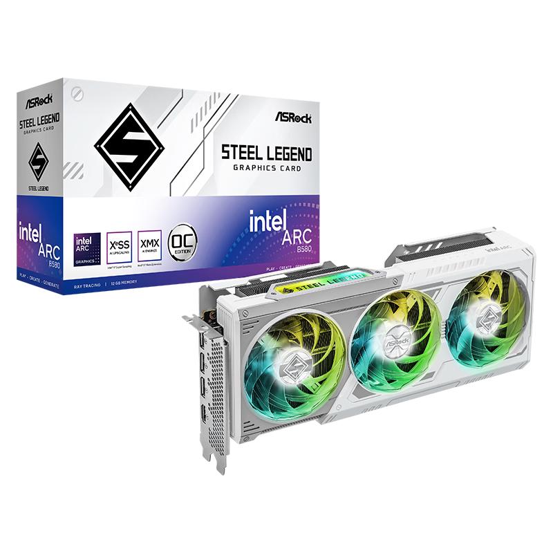 华擎/ASRock 锐炫ARC B580 12G 钢铁传奇/挑战者 电竞游戏显卡