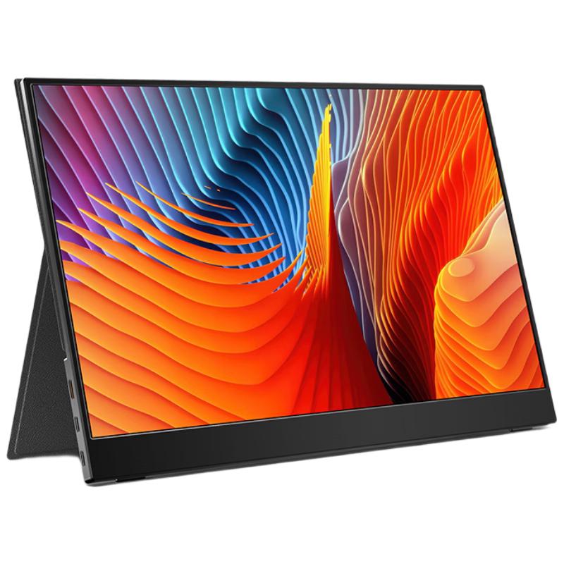 爱国者便携显示器便携屏 支架显示屏扩展屏 电脑显示器手机笔记本 PS4/5 Switch副屏Type-C一线通 15.6英寸/皮套款/1080P/ 低蓝光