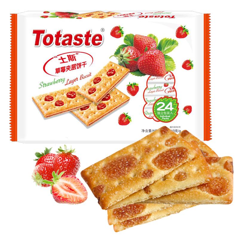 Totaste 土斯 夹层饼干 草莓味 360g