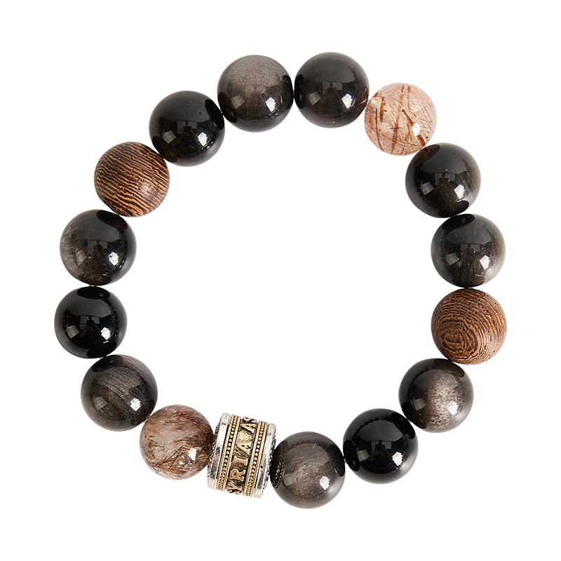 大英博物馆黑曜石手串男生男士手链送男生实用