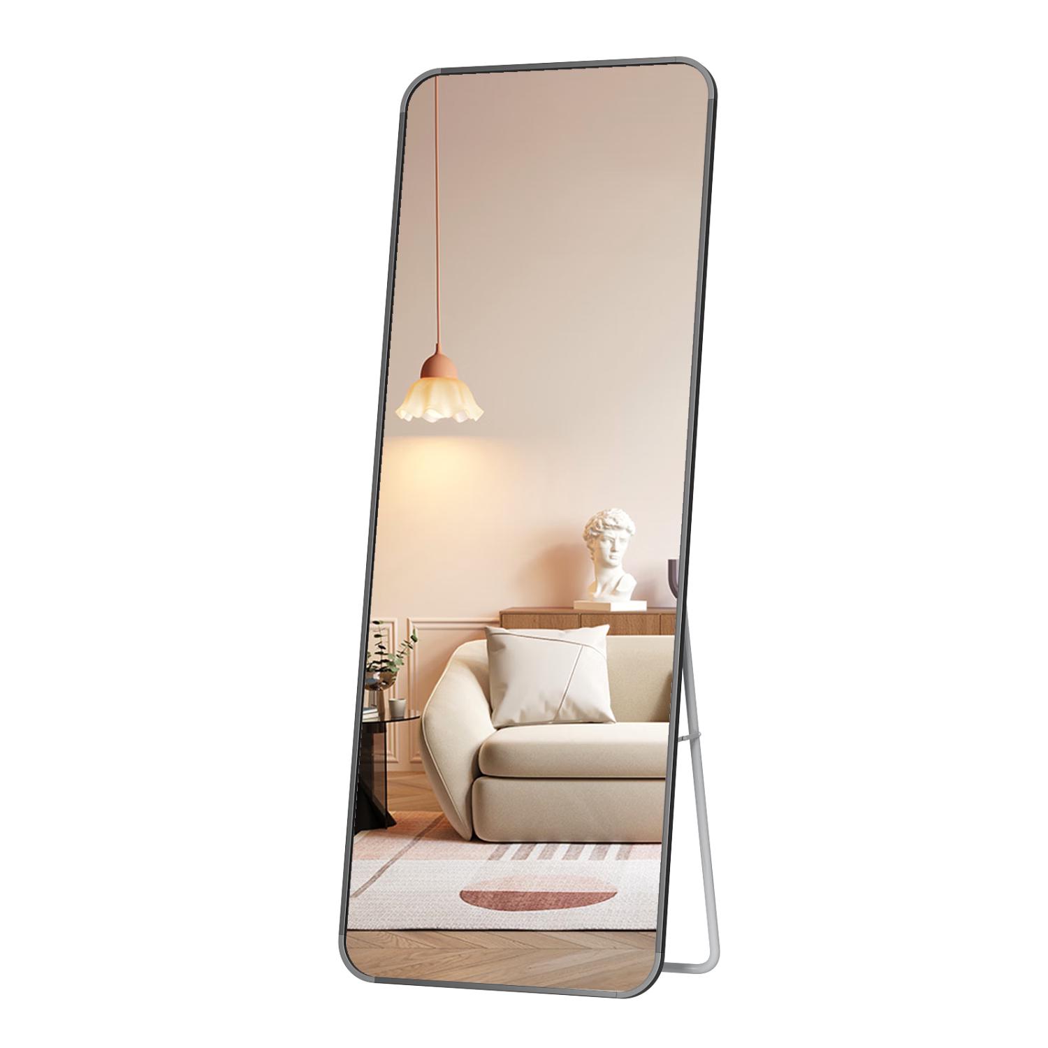 安尔雅全身镜穿衣落地镜子家用壁挂贴墙女生卧室化妆挂墙立体试衣镜 40*150cm【优雅黑】