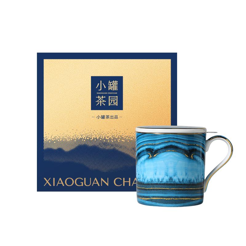 小罐茶茶具茶水分离杯陶瓷水杯带茶漏杯子寂静蓝调泡水杯礼盒装400ml 寂静蓝调泡茶杯 400ml
