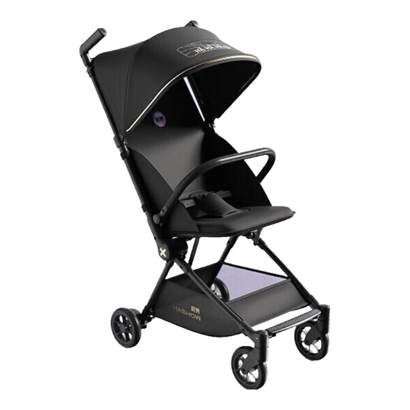 哈秀 HaxiuX3遛娃婴儿车口袋手推车可坐躺超轻便折叠儿童遛娃可登机 X3版-固定坐款-黑金