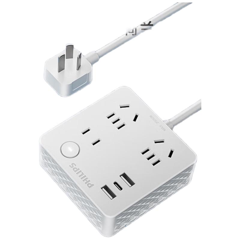 PHILIPS 飞利浦 SPB4332WA/93 魔方智能插排 白色 1.8m