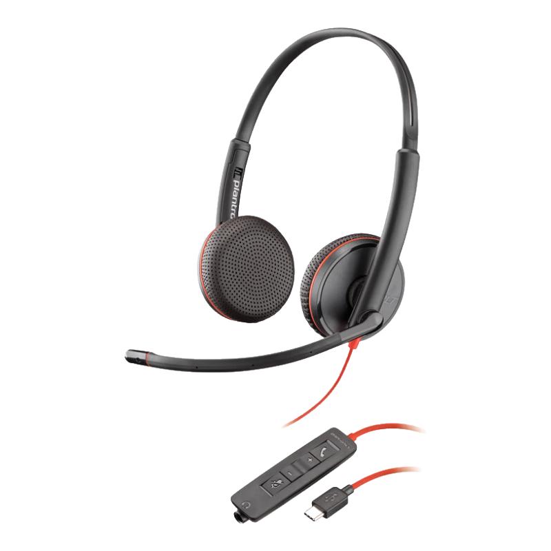 Plantronics 缤特力 Blackwire C3225 耳罩式头戴式有线耳机 黑色 USB口+3.5mm