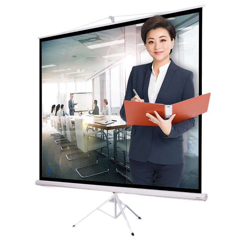 deli 得力 50491 84英寸4:3支架白塑幕布