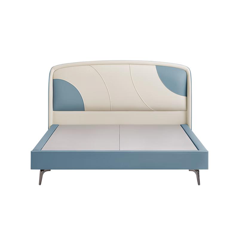 金可儿（Kingkoil）青少年床架实木框卧室生态环保皮床童话森林 晴日蓝1.5*2米 童话森林-晴日蓝