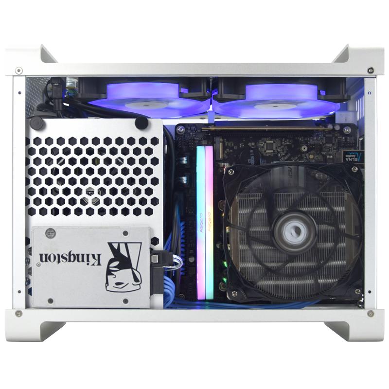 METALFISH 鱼巢 酷鱼 G5 Plus MINI-ITX机箱 半侧透 白色+双风扇+显卡延长线