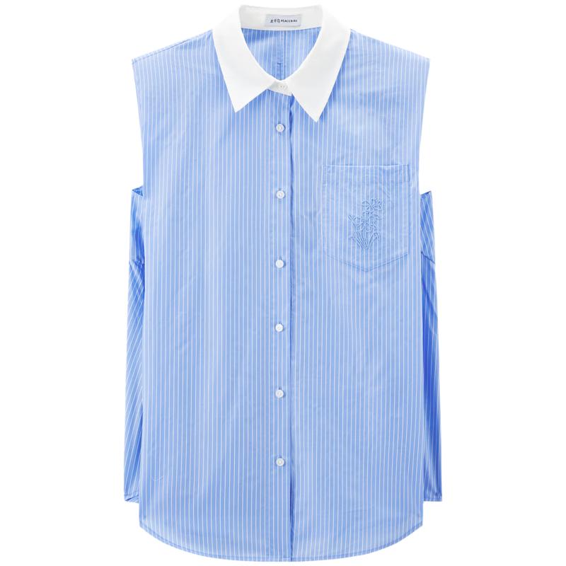 太平鸟【商场同款】太平鸟女装2025年夏季新款定制绣花衬衫A1CAF2505