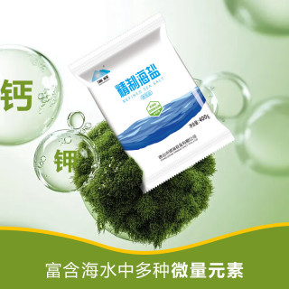 海跃 精制海盐 400g 未加碘 日晒海盐 无抗结剂 食用盐