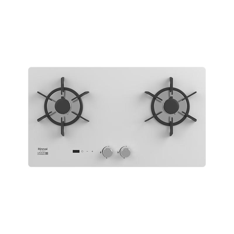 林内（Rinnai）家用嵌入式天燃气灶 双层莲花火4.5kW双眼猛火定时灶 钢化玻璃 一级能效JZT-2E06LT(W)