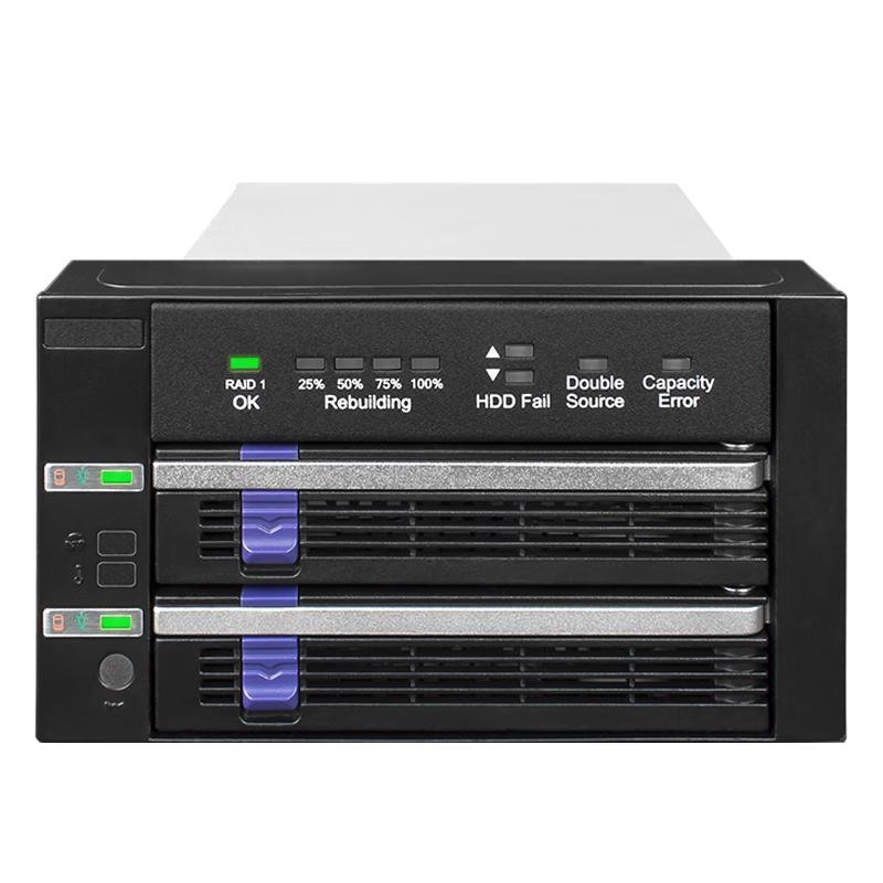 ICY DOCK 2盘位2.5/3.5英寸磁盘阵列RAID内置热插拔硬盘盒 MB901SPR-B