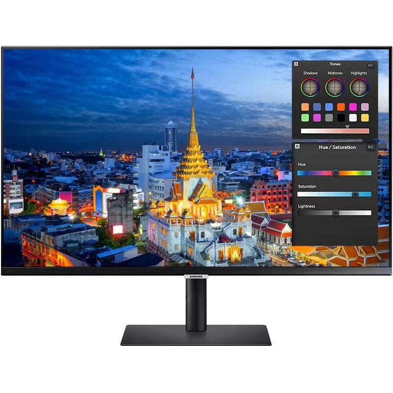 SAMSUNG 三星 S27B800PXC 27英寸 IPS 显示器（3840×2160、60Hz、98%DCI-P3、HDR400、Type-C 90W）