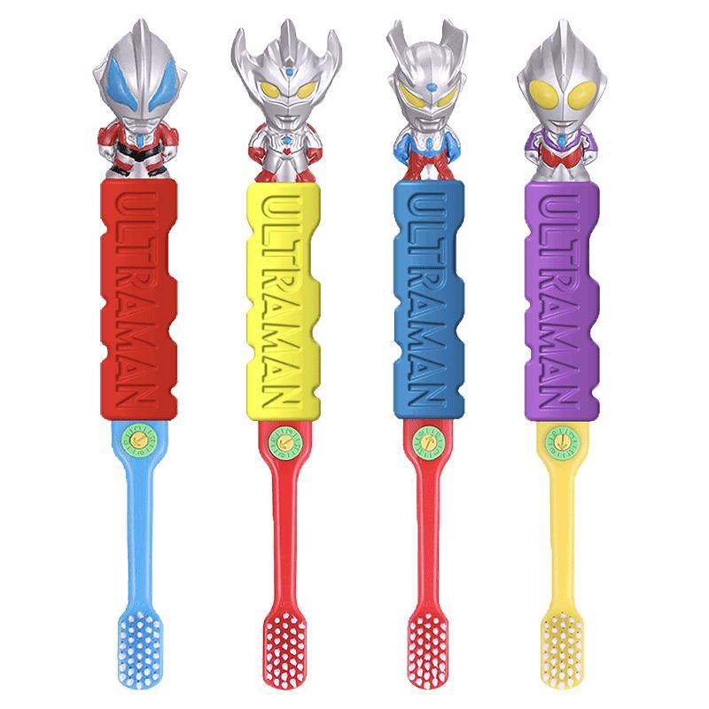 雷治（Dr.RAY）儿童牙刷奥特曼幼儿宝宝卡通牙刷3-12岁小刷头软毛细毛 4支装 【4支装】奥特曼大礼包 4支 牙刷