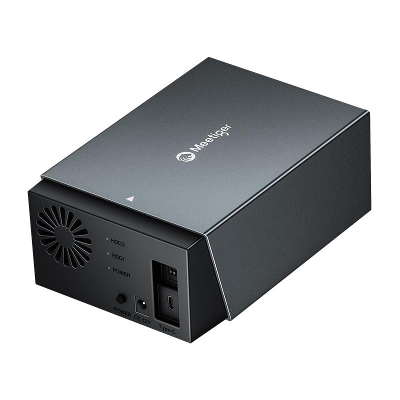 迷虎 Meetiger磁盘阵列硬盘柜 双盘位存储温控风扇外接2.5/3.5英寸串口SATA台式机笔记本固态机械SSD外置 D32E