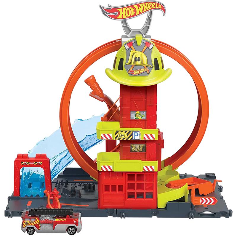 风火轮（HOT WHEELS）轨道系列城市超级消防局套装合金小车跑道赛道男孩儿童 【送小车】城市超级消防局套装