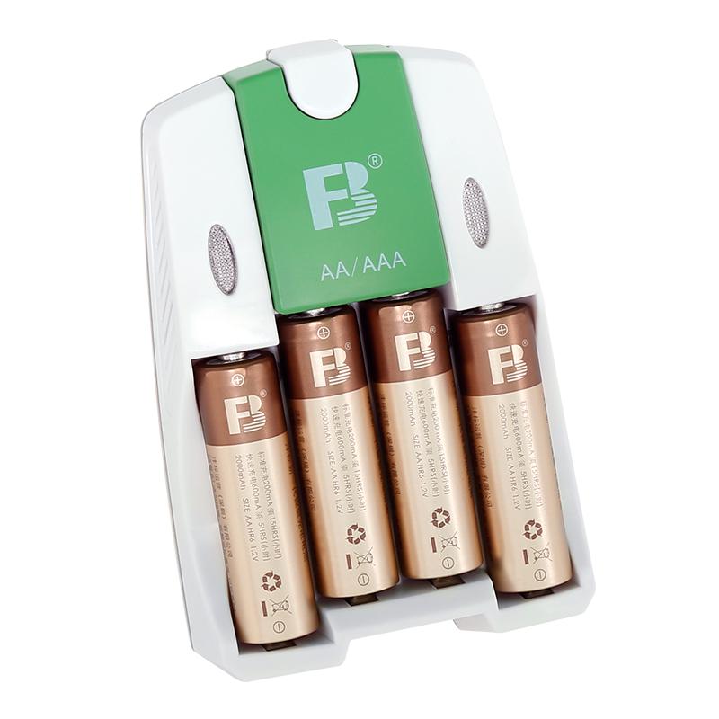 FB 沣标 AA2000 5号镍氢充电电池 1.2V 2000mAh 充电套装 4粒装