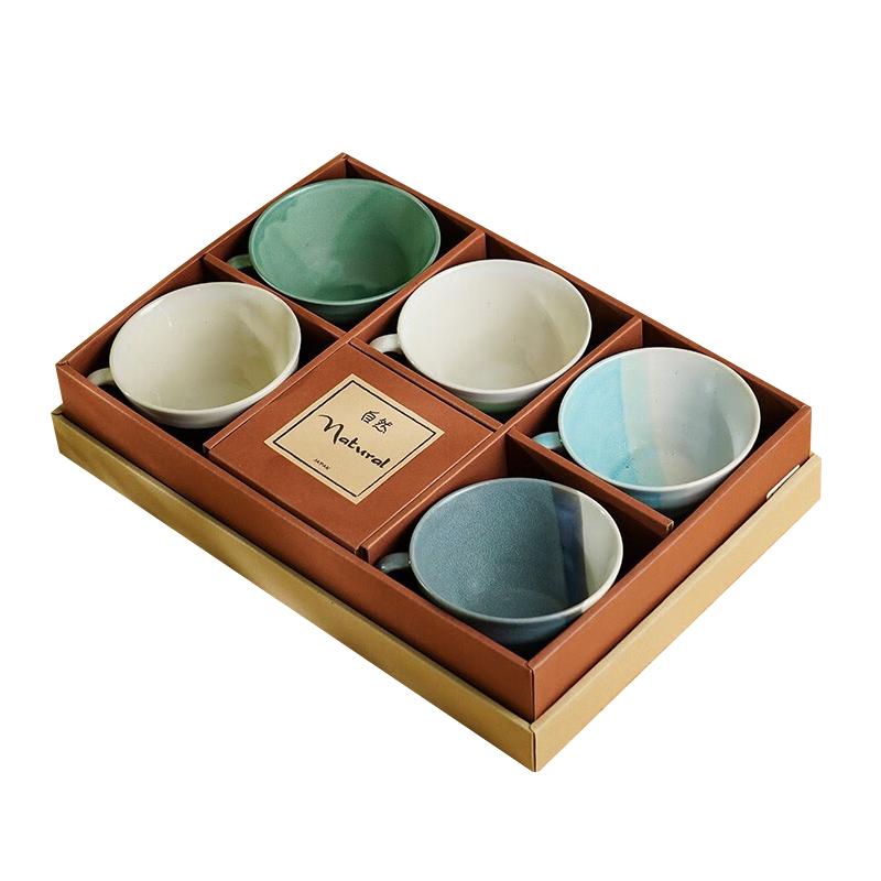 美浓烧（Mino Yaki）日本咖啡杯子古伊万里精致设计感小众下午茶陶瓷餐具 岁月流金咖啡杯三件套