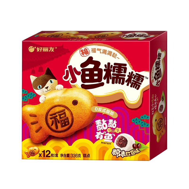 好丽友（orion）小鱼糯糯糯米红豆味12枚336g 糕点营养早餐下午茶休闲零食点心