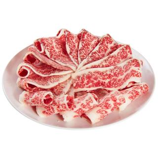 真牛馆澳洲谷饲和牛原切MB45肥牛片200g 牛肉生鲜 雪花肥牛烧烤火锅食材