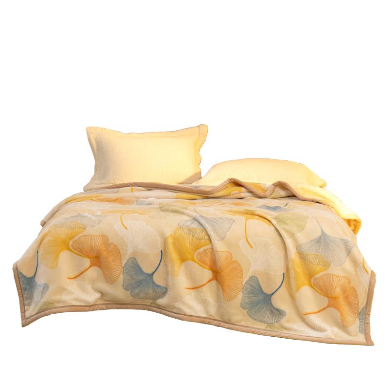 MERCURY 水星家纺 毛毯加厚冬天毛巾被午睡毯子办公室空调毯单双人毛毯 23年 叶朦胧中厚拉舍尔毯 200cm×230cm