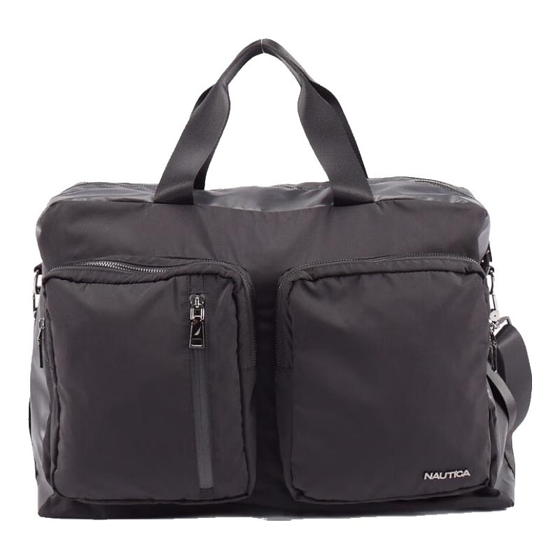 NAUTICA诺帝卡背包经典通勤商务大口袋单肩背提包10300101 黑色