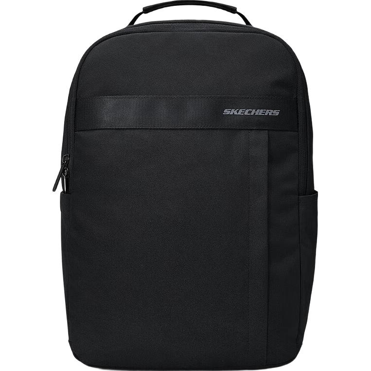 斯凯奇（Skechers）男女简约双肩背包大容量户外出行通勤包L224U144 碳黑/0018