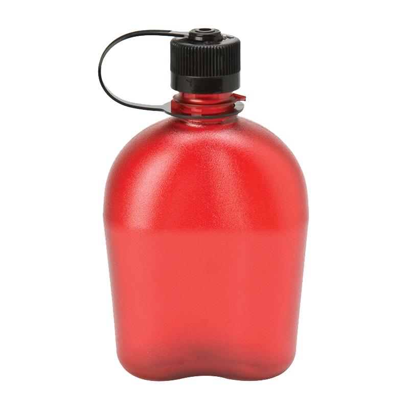 乐基因 nalgene美国原装进口扁形运动塑料水杯户外旅行健身 密封防漏便携式78式军壶1L黑鹰随手杯 【1000mL】红色1777-9902