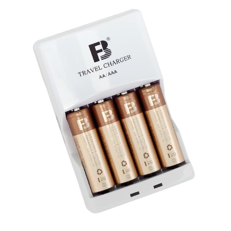 FB 沣标 5号镍氢电池 1.2V 1000mAh 充电套装 4粒装